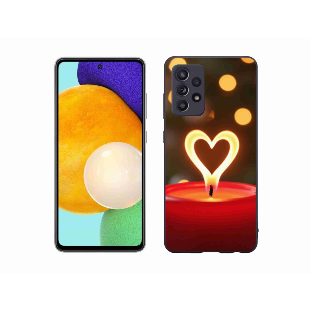Gelový kryt mmCase na Samsung Galaxy A52/A52 5G - srdce z plamene