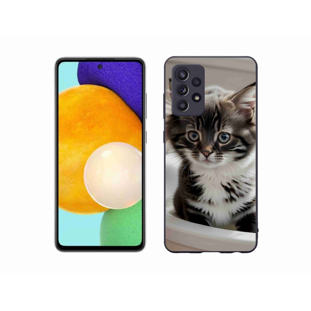Gelový kryt mmCase na Samsung Galaxy A52/A52 5G - zvědavé kotě