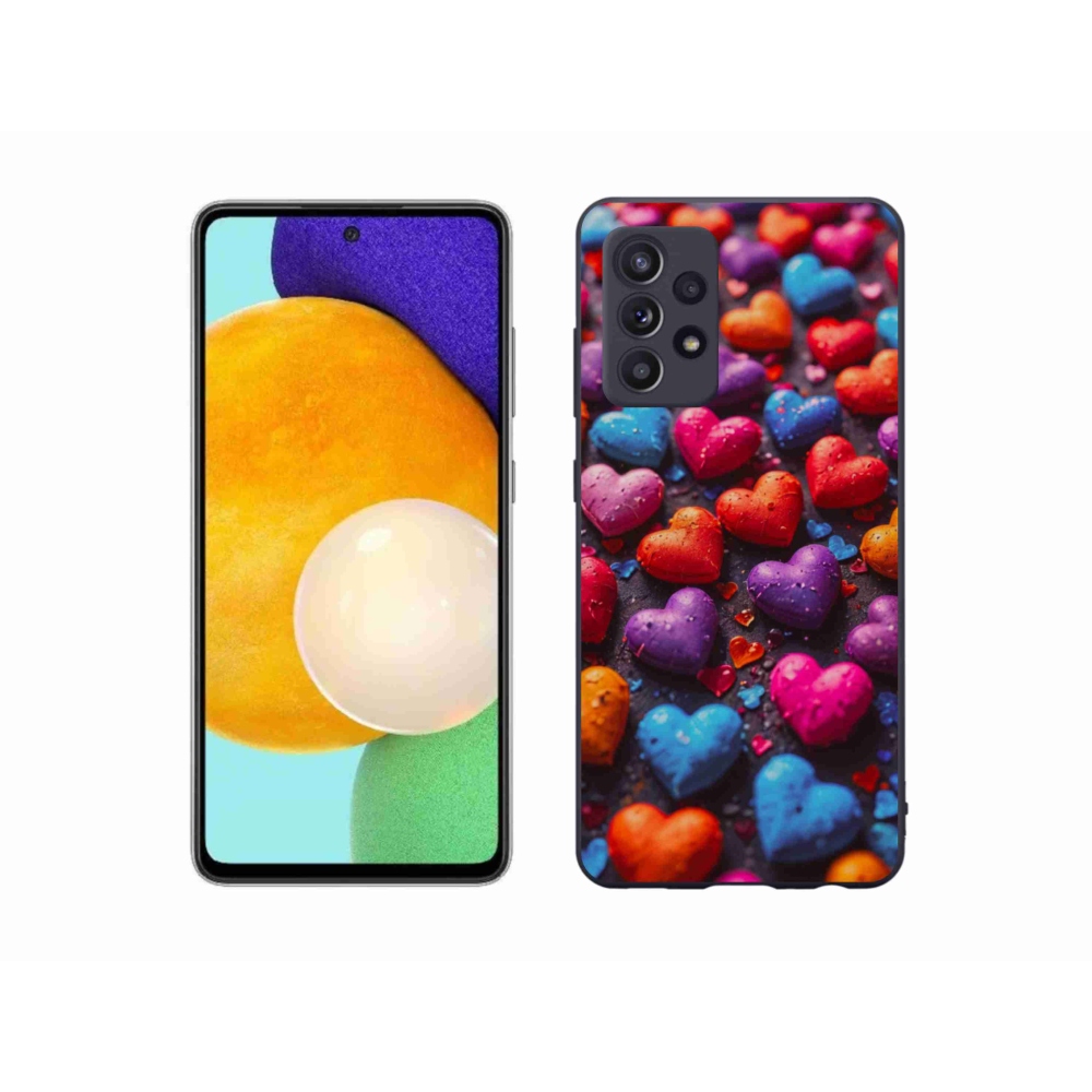 Gelový kryt mmCase na Samsung Galaxy A52s 5G - barevná srdce
