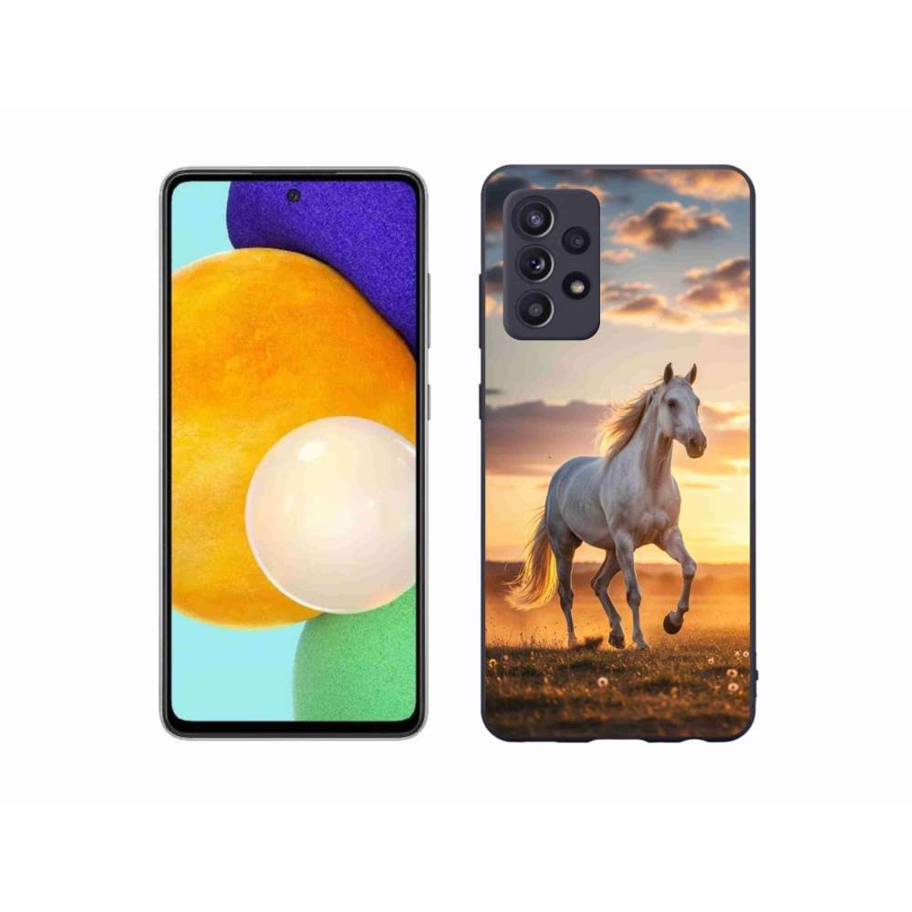 Gelový kryt mmCase na Samsung Galaxy A52s 5G - běžící bílý kůň 2