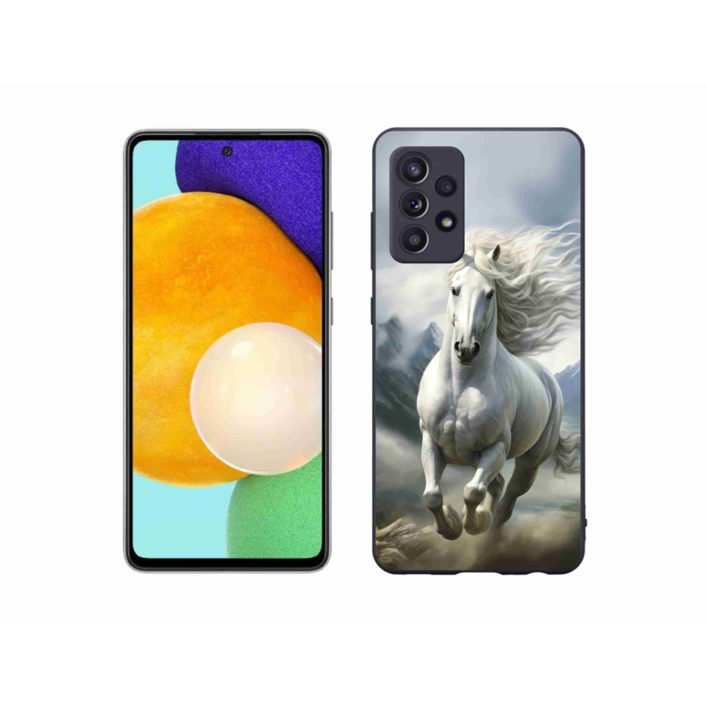 Gelový kryt mmCase na Samsung Galaxy A52s 5G - běžící bílý kůň 3