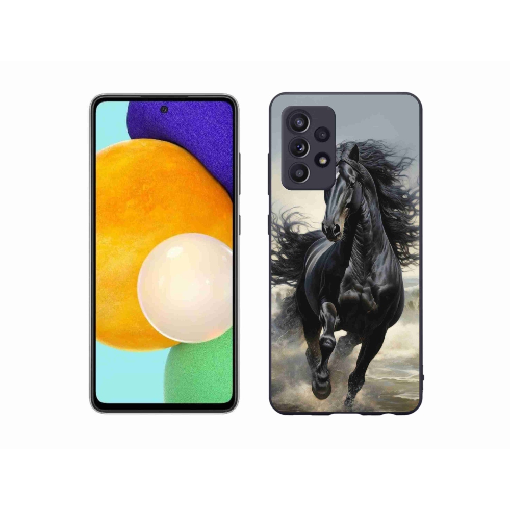 Gelový kryt mmCase na Samsung Galaxy A52s 5G - běžící černý kůň