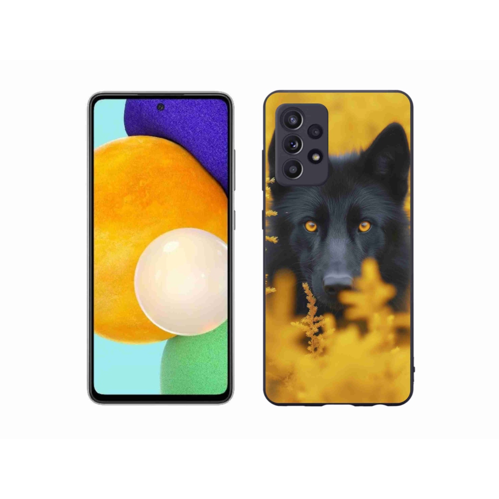Gelový kryt mmCase na Samsung Galaxy A52s 5G - černý vlk 2