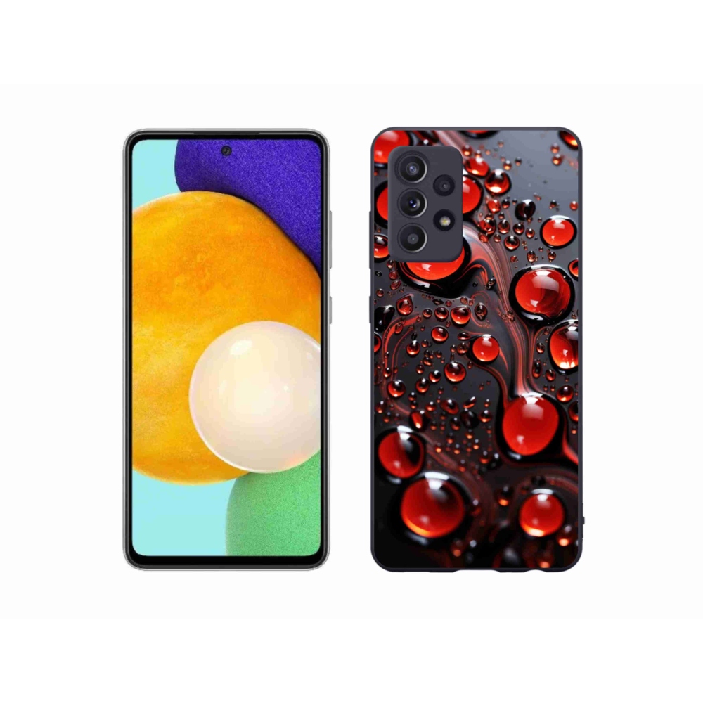 Gelový kryt mmCase na Samsung Galaxy A52s 5G - červené kapky 2
