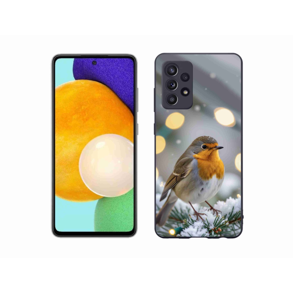 Gelový kryt mmCase na Samsung Galaxy A52s 5G - červenka v zimě