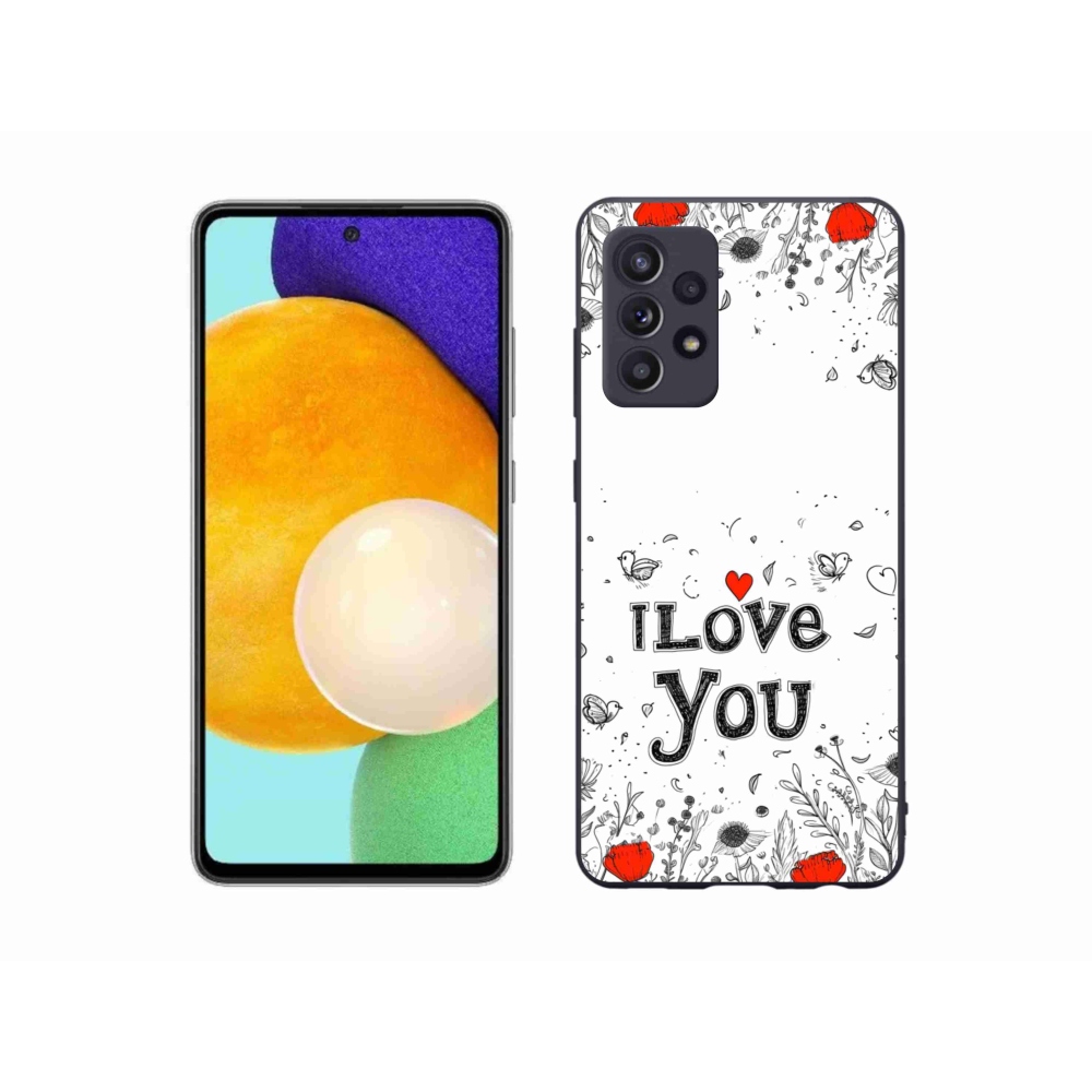 Gelový kryt mmCase na Samsung Galaxy A52s 5G - I love you bílé pozadí