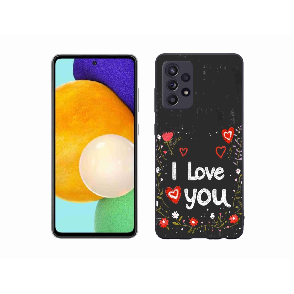 Gelový kryt mmCase na Samsung Galaxy A52s 5G - I love you černé pozadí