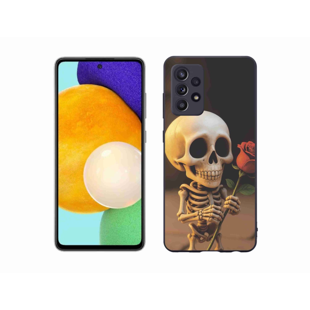 Gelový kryt mmCase na Samsung Galaxy A52s 5G - kostlivec s růží