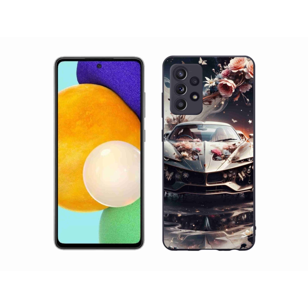 Gelový kryt mmCase na Samsung Galaxy A52s 5G - květinový sportovní vůz