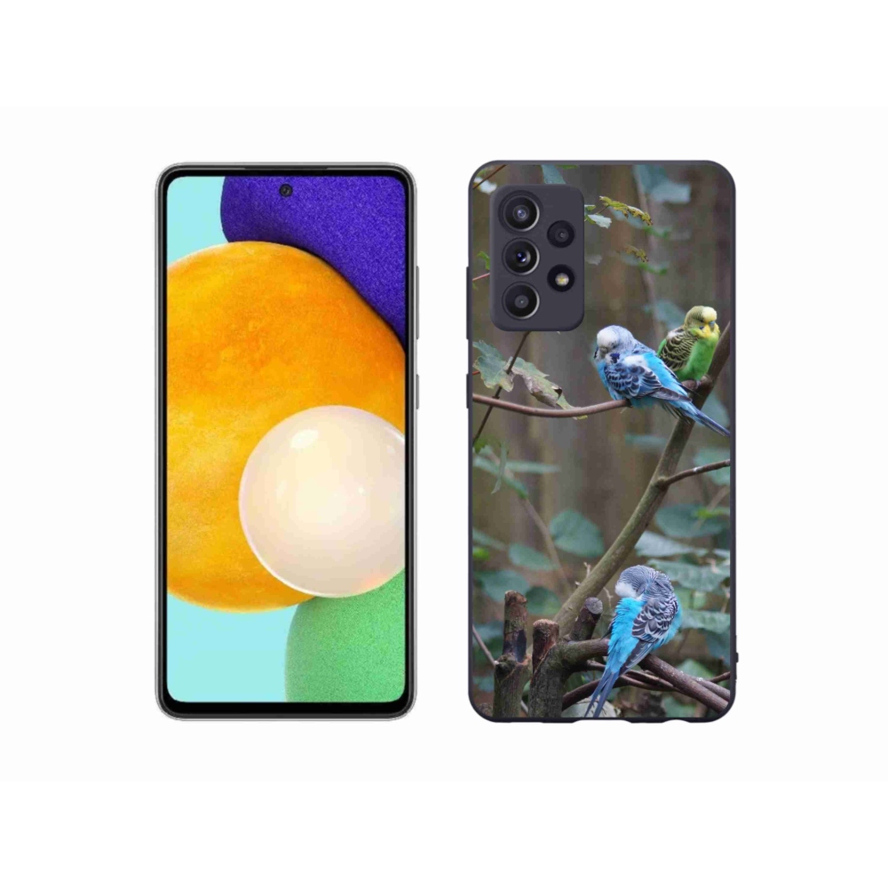 Gelový kryt mmCase na Samsung Galaxy A52s 5G - papoušci na větvi