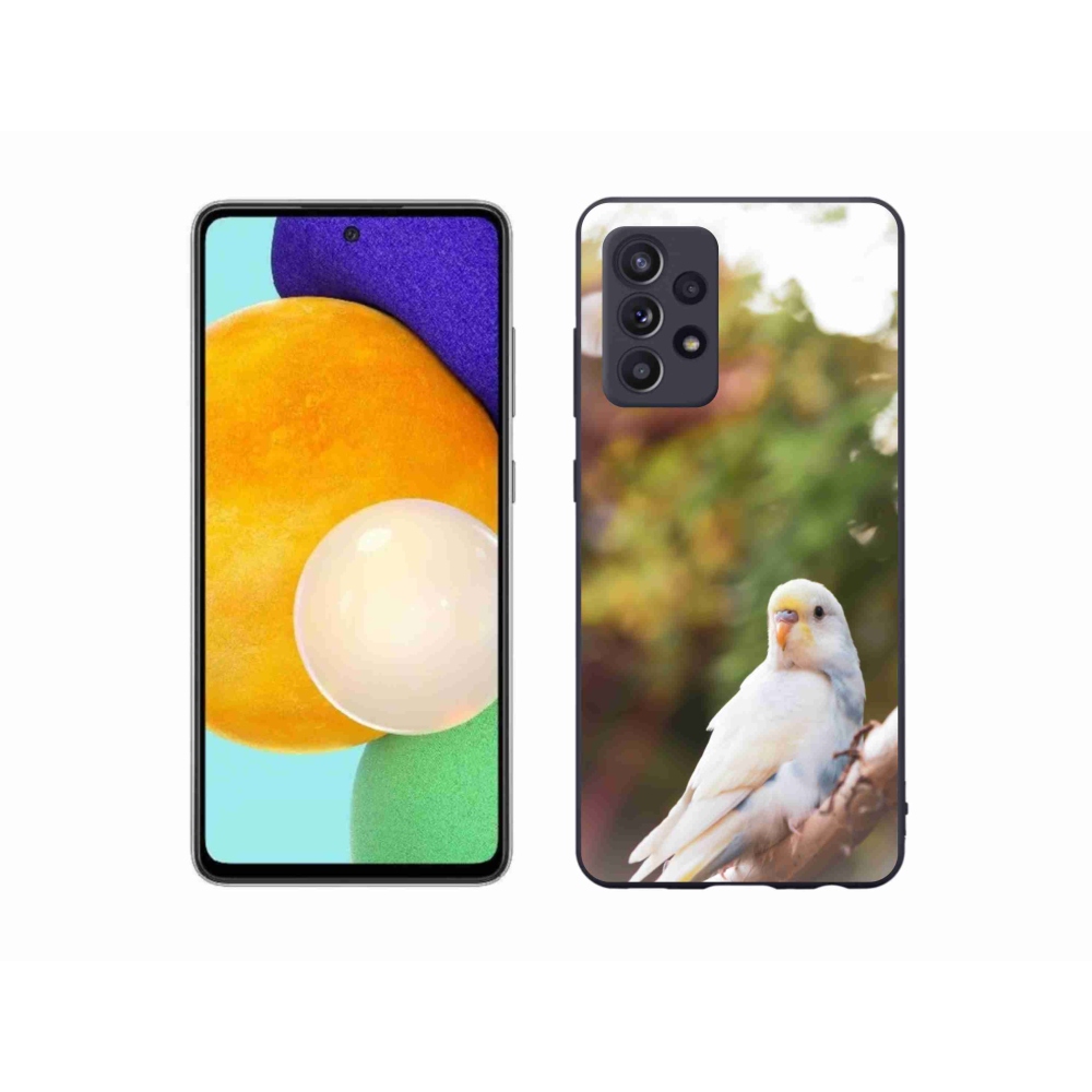 Gelový kryt mmCase na Samsung Galaxy A52s 5G - papoušek andulka bílá