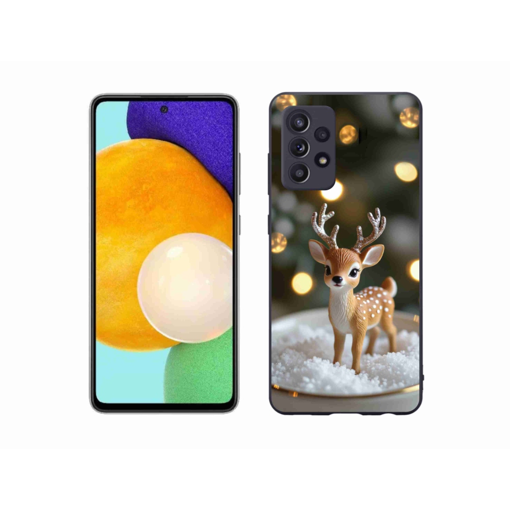 Gelový kryt mmCase na Samsung Galaxy A52s 5G - roztomilý vánoční jelen