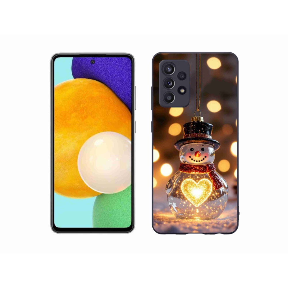 Gelový kryt mmCase na Samsung Galaxy A52s 5G - svítící vánoční sněhulák