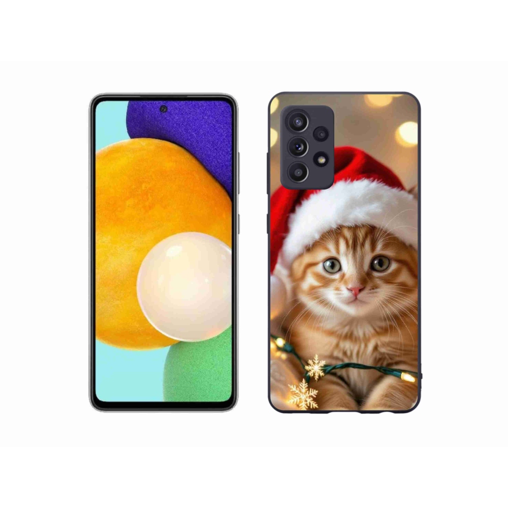 Gelový kryt mmCase na Samsung Galaxy A52s 5G - vánoční kotě