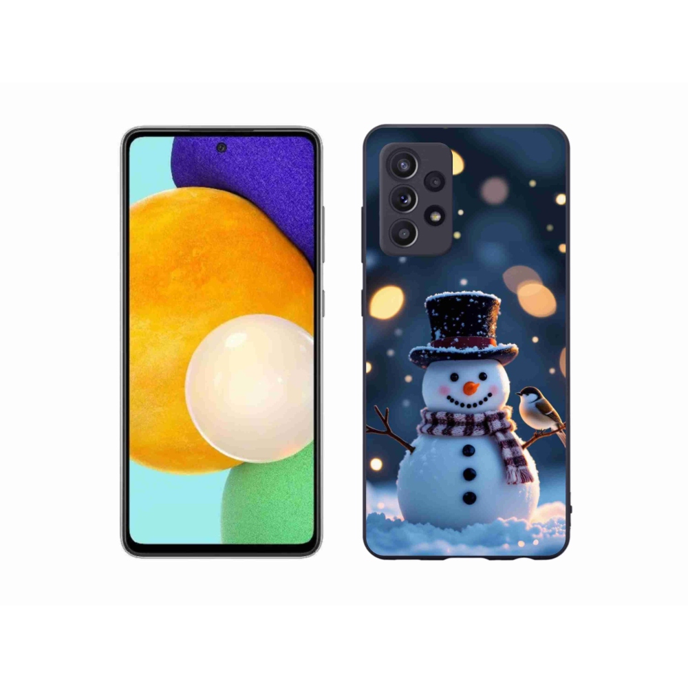 Gelový kryt mmCase na Samsung Galaxy A52s 5G - vánoční sněhulák