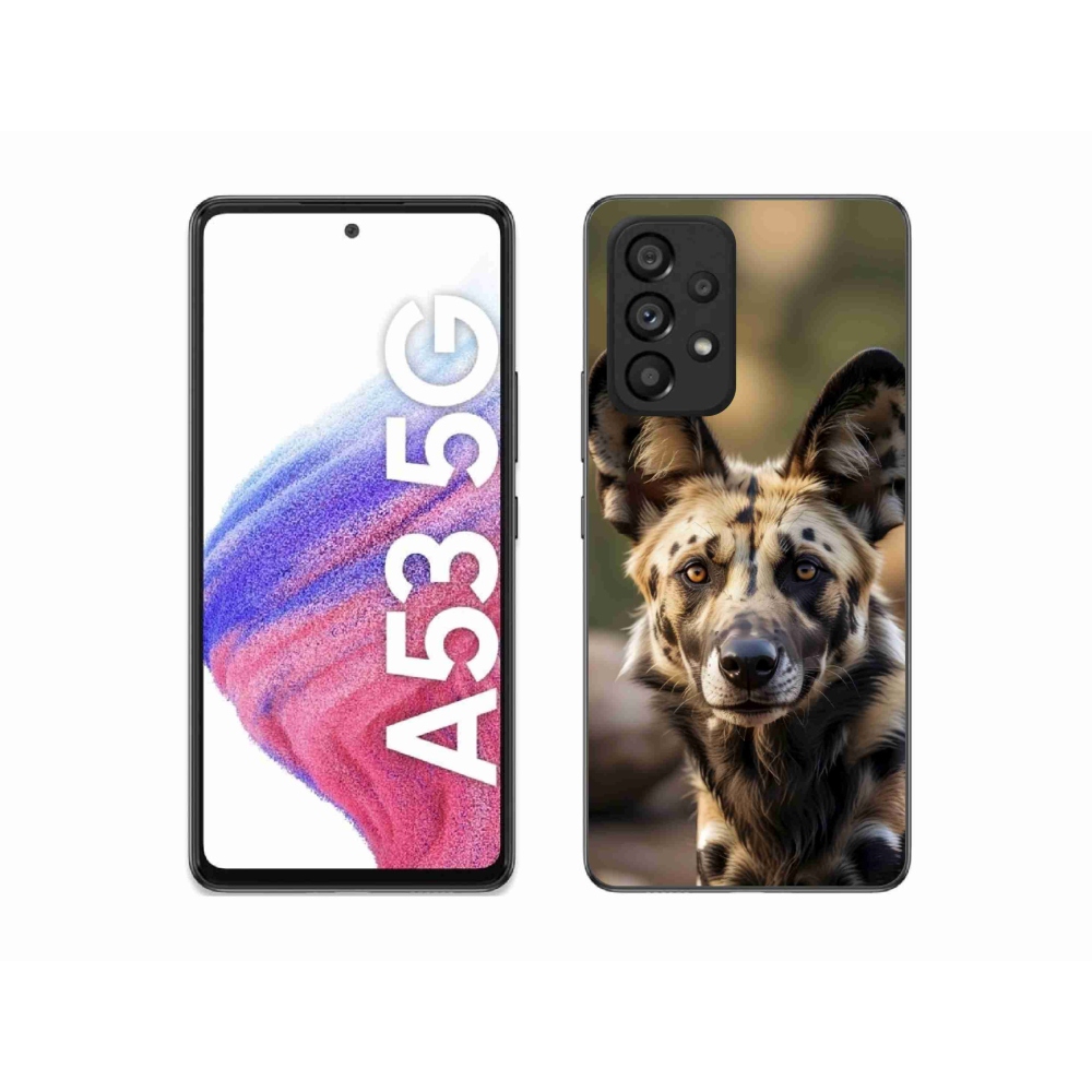 Gelový kryt mmCase na Samsung Galaxy A53 5G - africký divoký pes