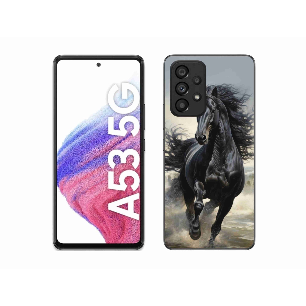 Gelový kryt mmCase na Samsung Galaxy A53 5G - běžící černý kůň
