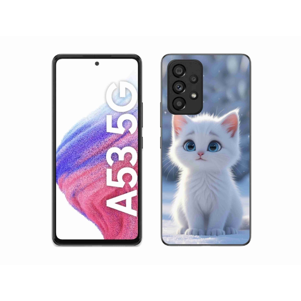 Gelový kryt mmCase na Samsung Galaxy A53 5G - bílé kotě 3