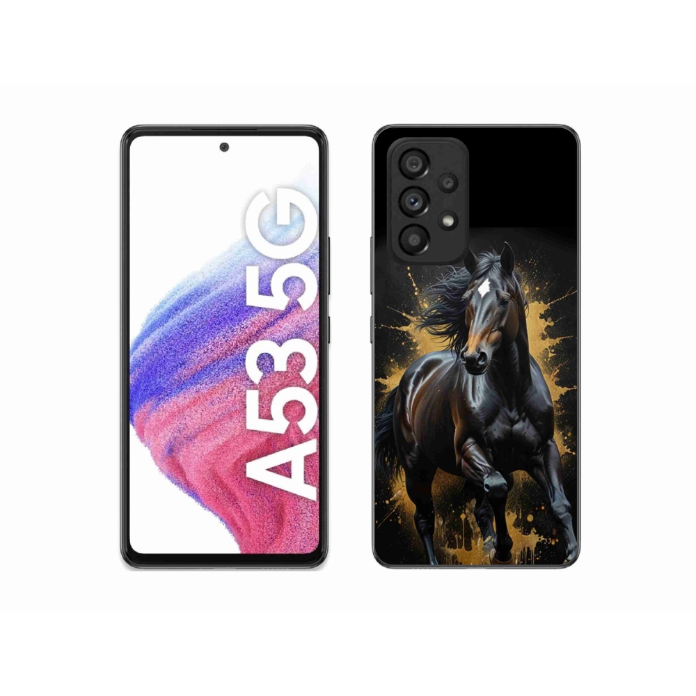 Gelový kryt mmCase na Samsung Galaxy A53 5G - elegantní černý hřebec