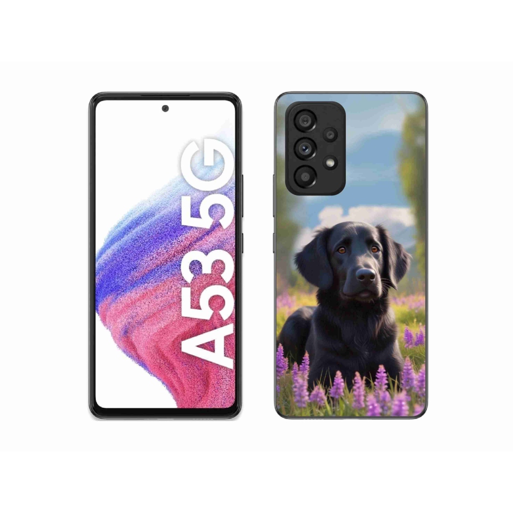 Gelový kryt mmCase na Samsung Galaxy A53 5G - elegantní černý retrívr