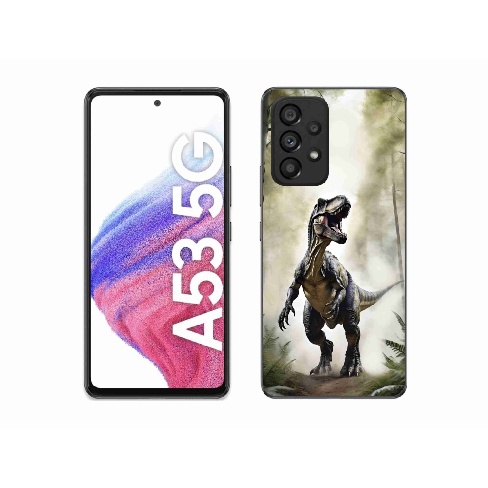 Gelový kryt mmCase na Samsung Galaxy A53 5G - naštvaný T-Rex