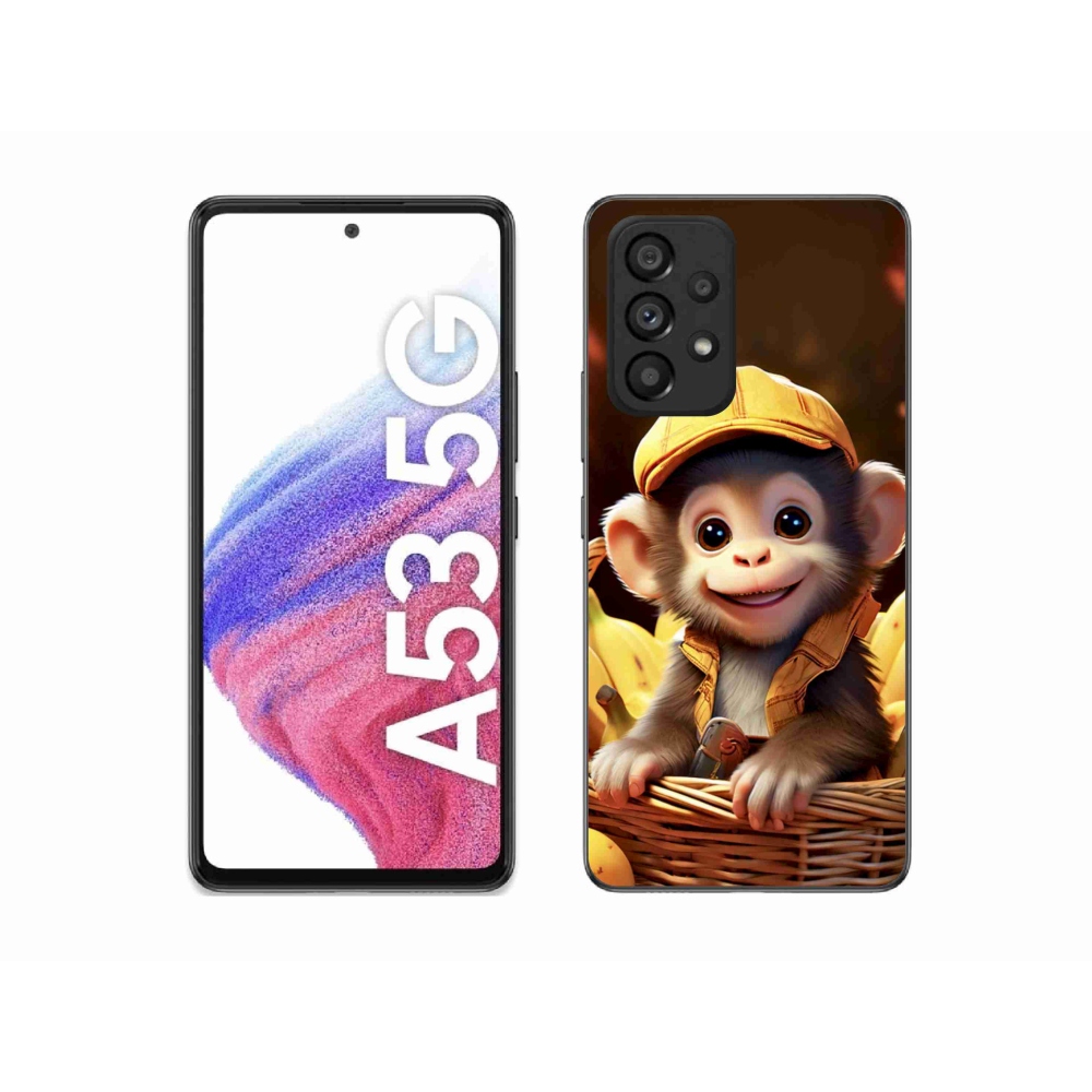 Gelový kryt mmCase na Samsung Galaxy A53 5G - opice v košíku