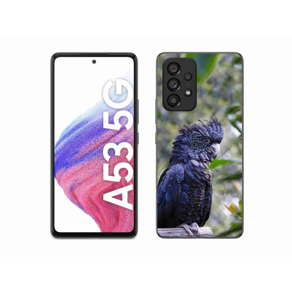 Gelový kryt mmCase na Samsung Galaxy A53 5G - papoušek kakadu černý