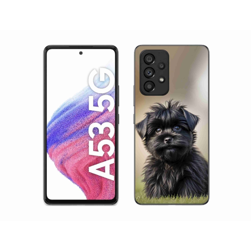 Gelový kryt mmCase na Samsung Galaxy A53 5G - roztomilý černý pejsek