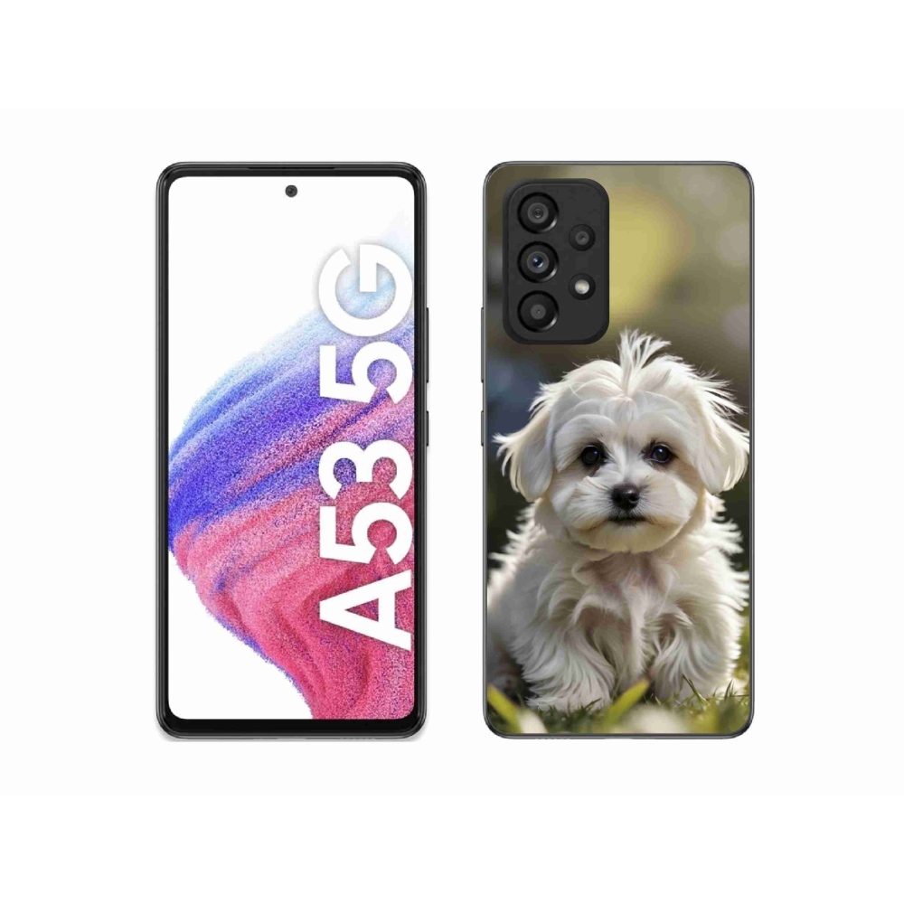 Gelový kryt mmCase na Samsung Galaxy A53 5G - roztomilý maltézský psík