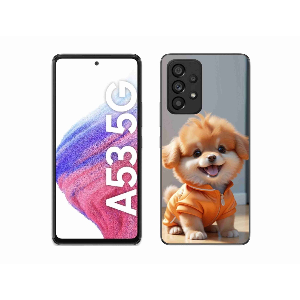 Gelový kryt mmCase na Samsung Galaxy A53 5G - roztomilý pomeranian v mikině
