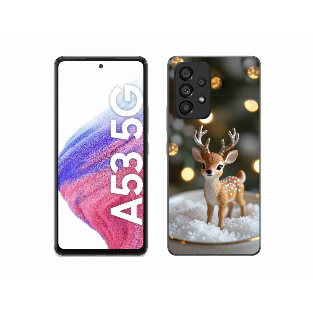 Gelový kryt mmCase na Samsung Galaxy A53 5G - roztomilý vánoční jelen