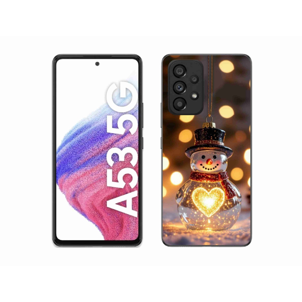 Gelový kryt mmCase na Samsung Galaxy A53 5G - svítící vánoční sněhulák
