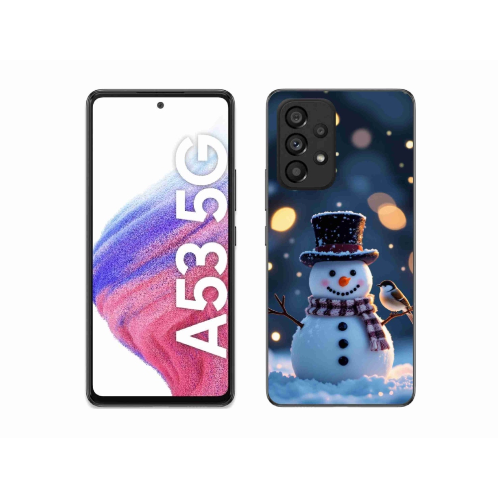 Gelový kryt mmCase na Samsung Galaxy A53 5G - vánoční sněhulák