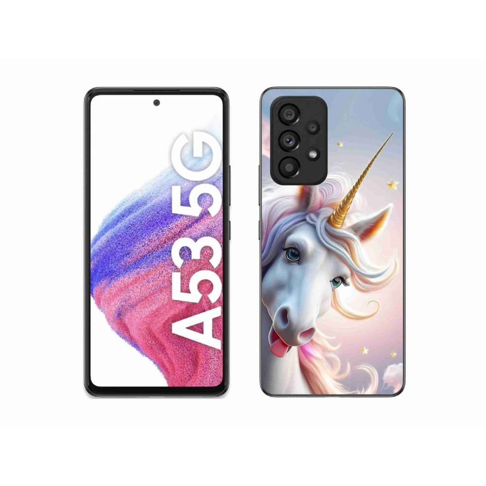 Gelový kryt mmCase na Samsung Galaxy A53 5G - veselý jednorožec