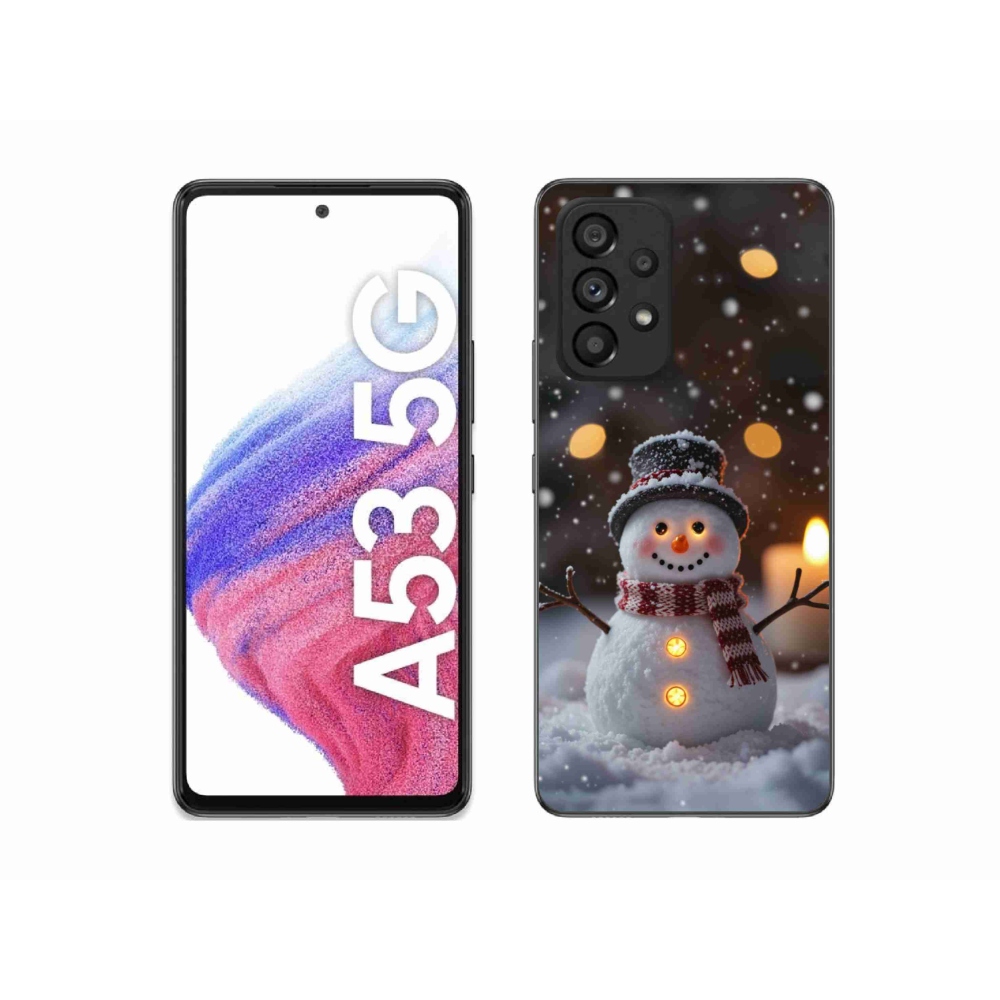 Gelový kryt mmCase na Samsung Galaxy A53 5G - veselý sněhulák