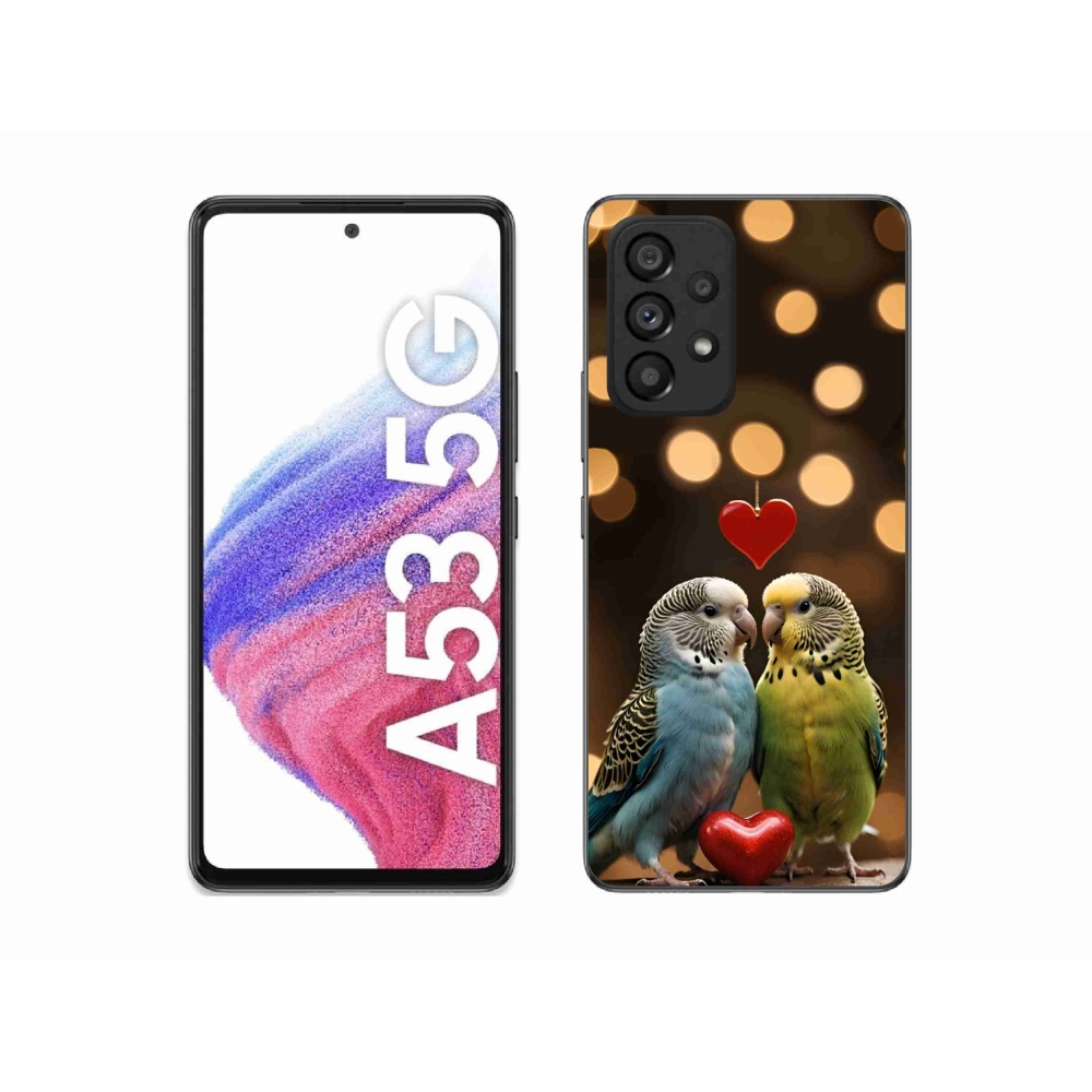 Gelový kryt mmCase na Samsung Galaxy A53 5G - zamilovaní papoušci