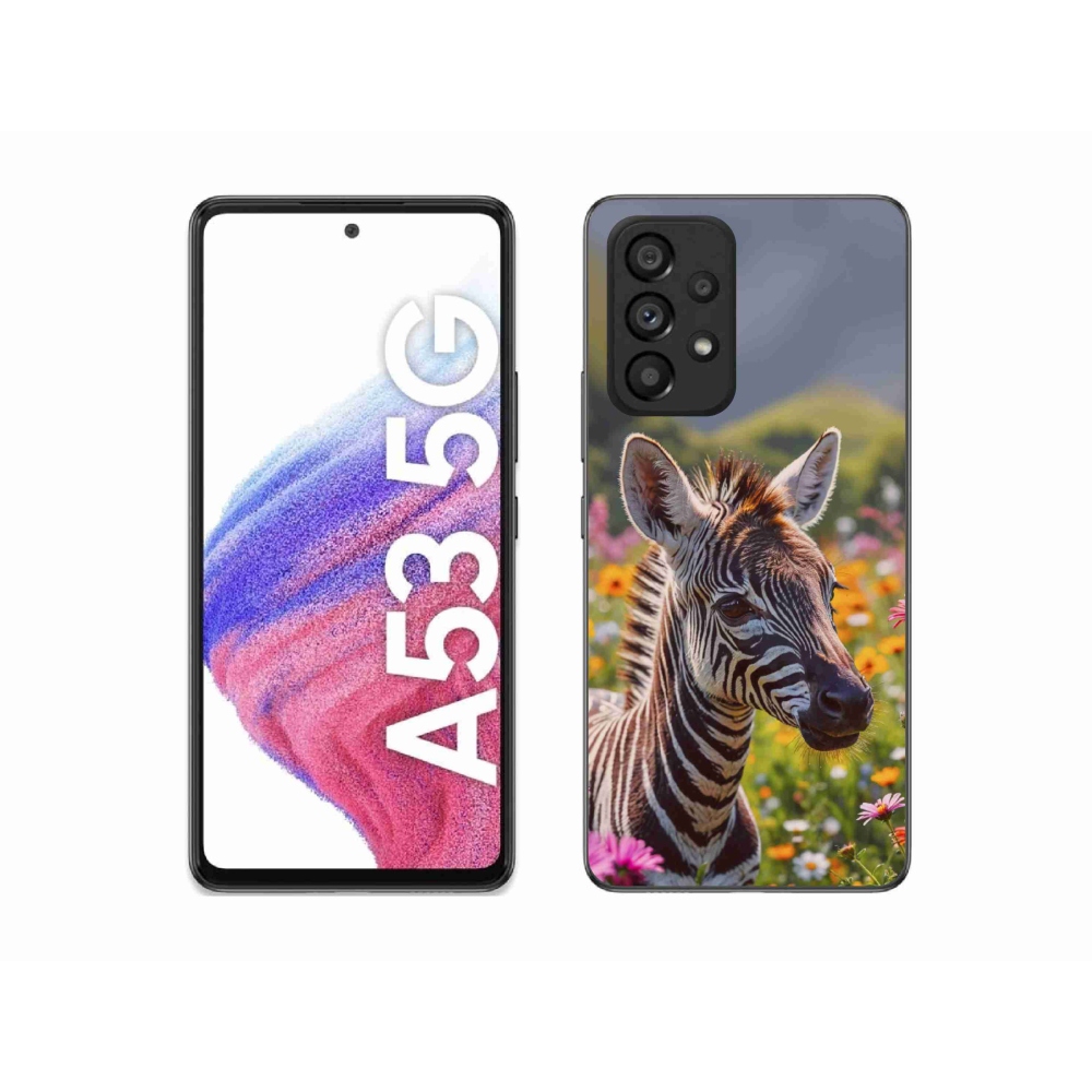 Gelový kryt mmCase na Samsung Galaxy A53 5G - zebra na louce