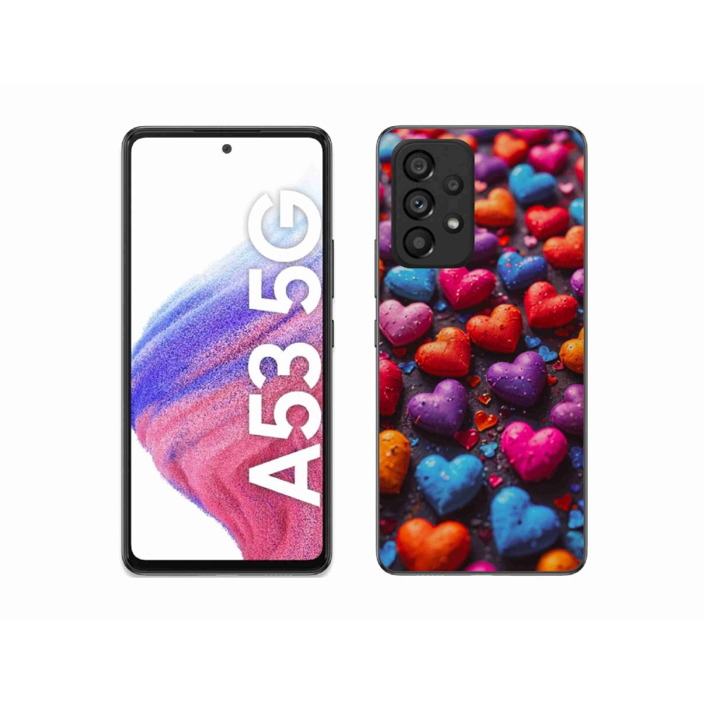 Gelový kryt mmCase na Samsung Galaxy A53 - barevná srdce