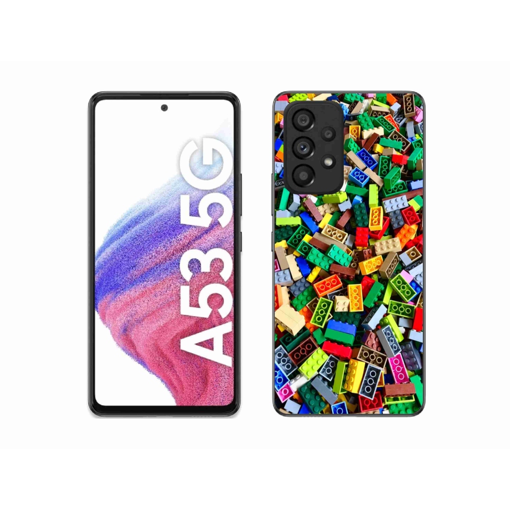 Gelový kryt mmCase na Samsung Galaxy A53 - barevné stavební kostky