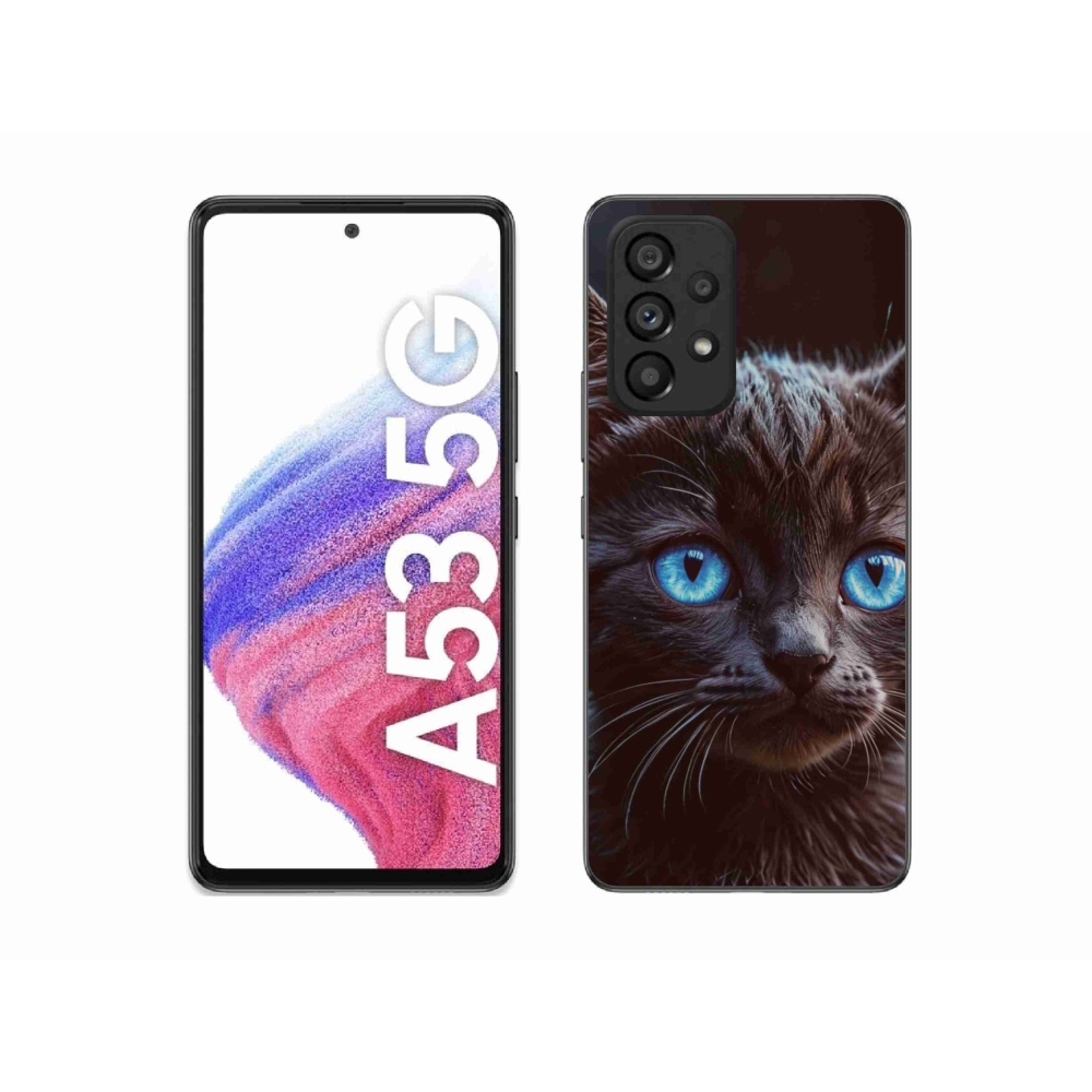 Gelový kryt mmCase na Samsung Galaxy A53 - černé kotě 2