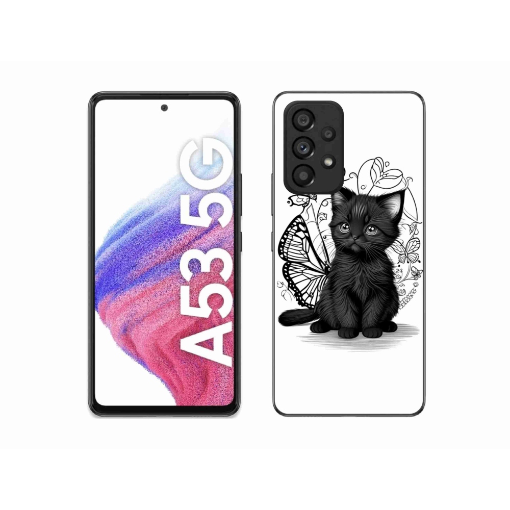 Gelový kryt mmCase na Samsung Galaxy A53 - černé kotě