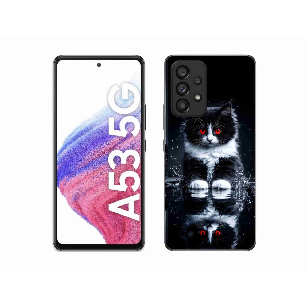 Gelový kryt mmCase na Samsung Galaxy A53 - černobílé kotě