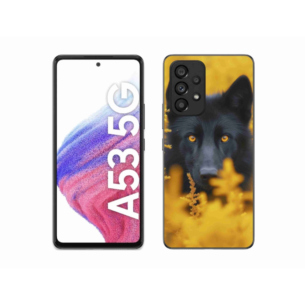 Gelový kryt mmCase na Samsung Galaxy A53 - černý vlk 2
