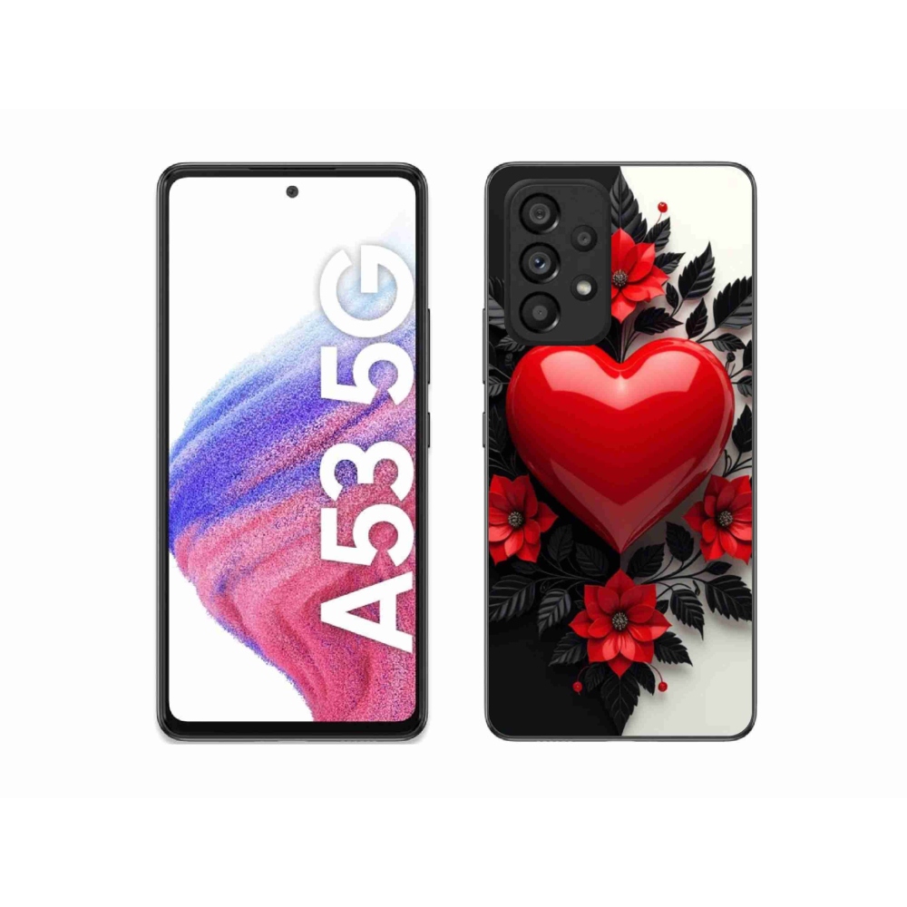 Gelový kryt mmCase na Samsung Galaxy A53 - červené srdce