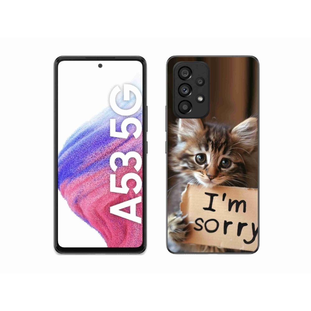 Gelový kryt mmCase na Samsung Galaxy A53 - kočíčí omluva