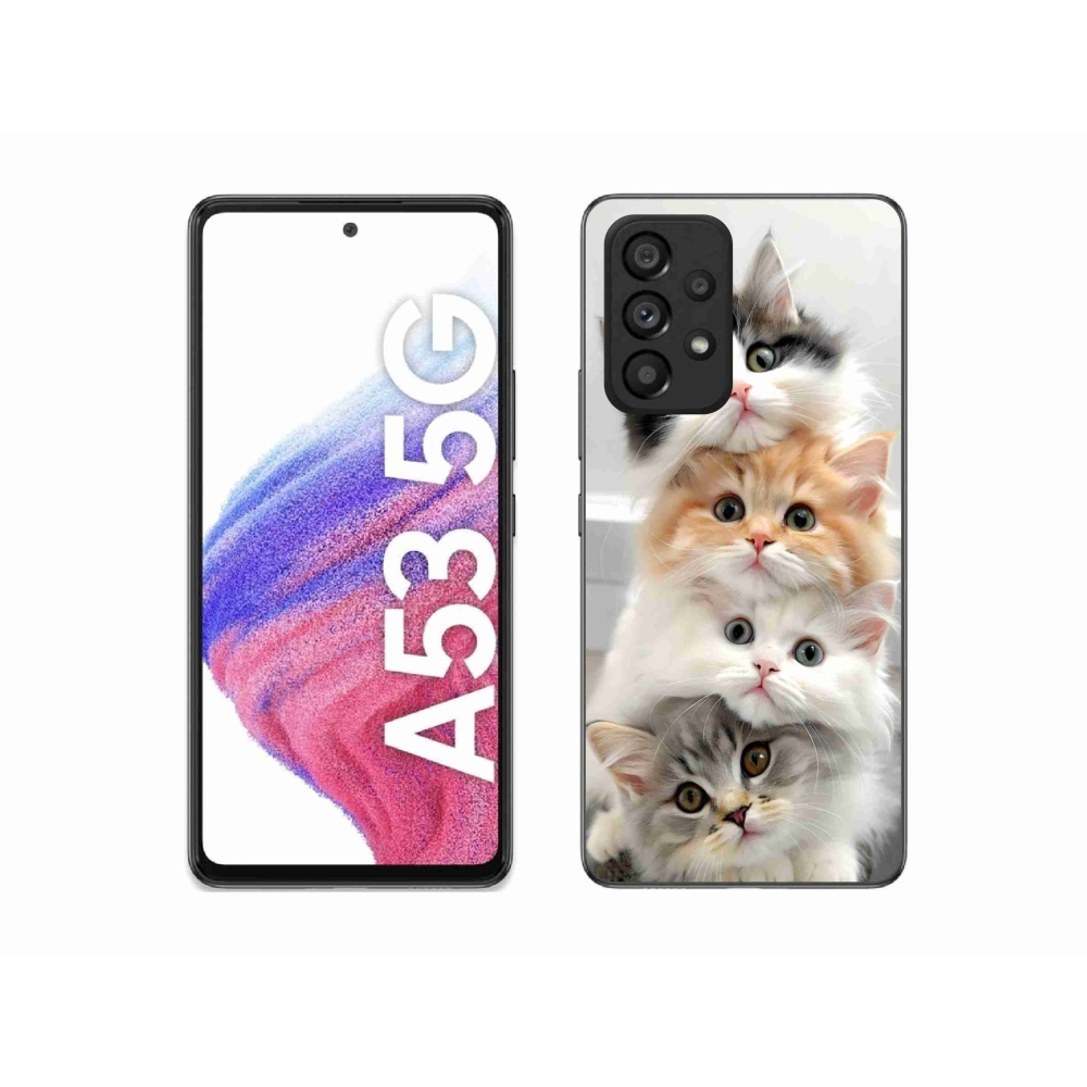 Gelový kryt mmCase na Samsung Galaxy A53 - kočičí parta