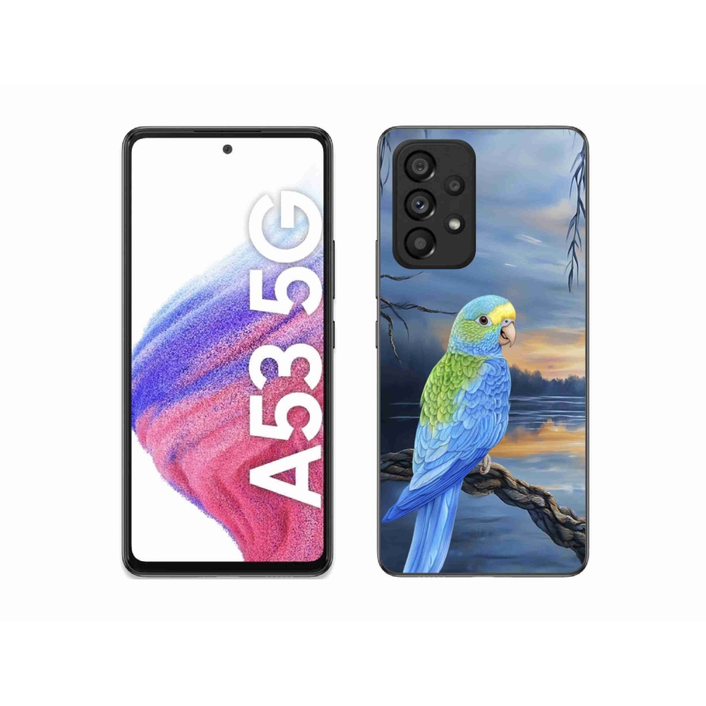 Gelový kryt mmCase na Samsung Galaxy A53 - modrý papoušek