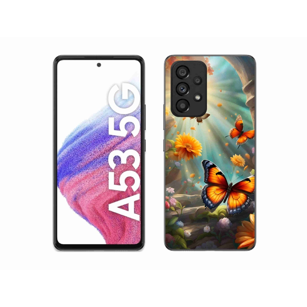 Gelový kryt mmCase na Samsung Galaxy A53 - motýlí zahrada 2