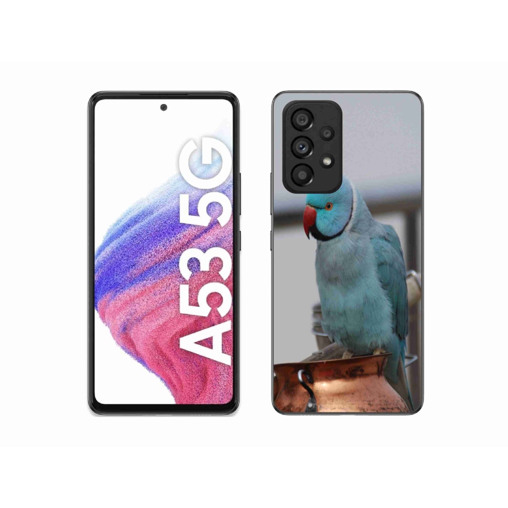 Gelový kryt mmCase na Samsung Galaxy A53 - papoušek alexandr modrý