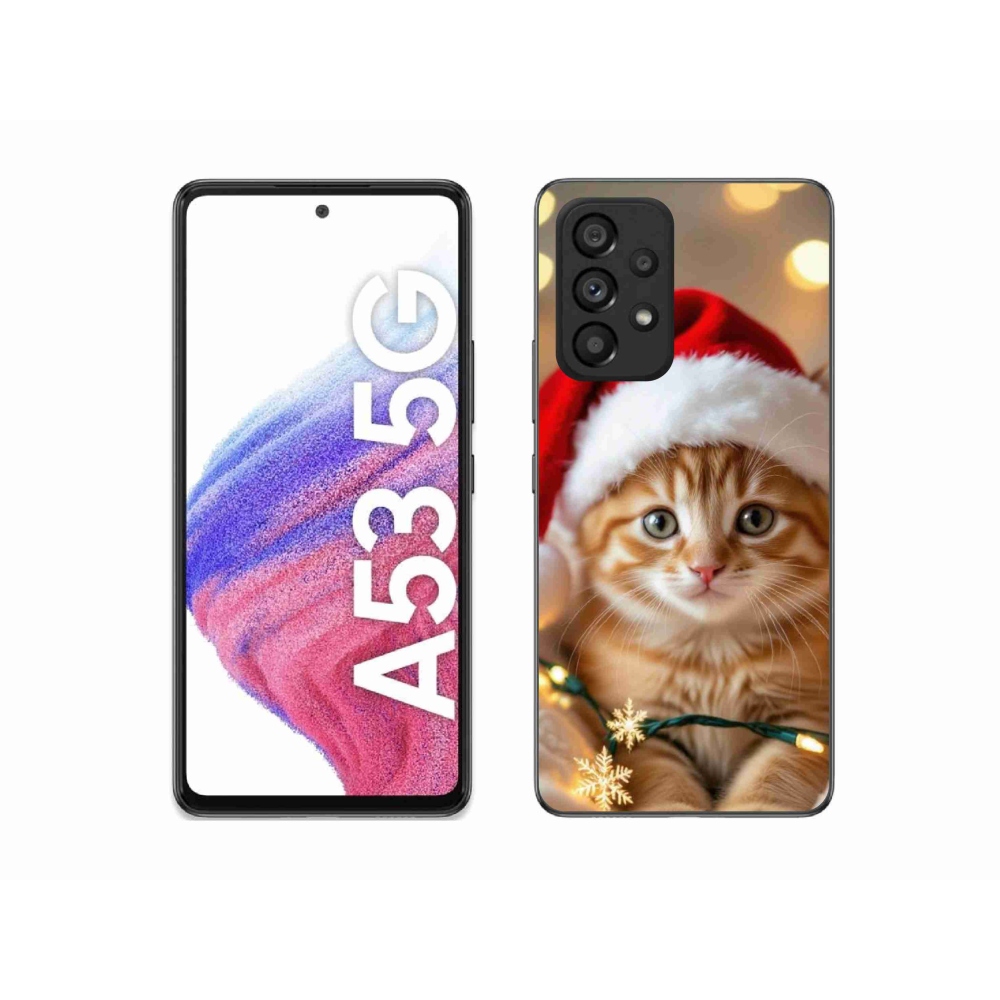 Gelový kryt mmCase na Samsung Galaxy A53 - vánoční kotě